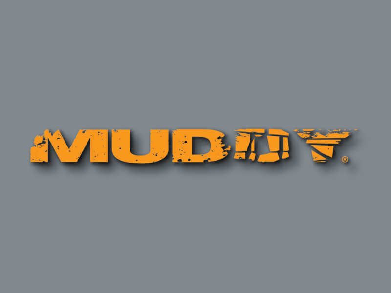 Muddy logo on grey background