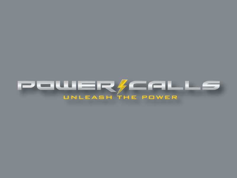 Power Calls: Unleash the power logo on grey background