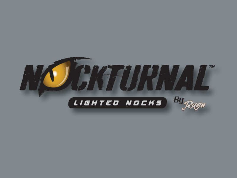 Nokturnal: Lighted Nocks By Rage logo on grey background