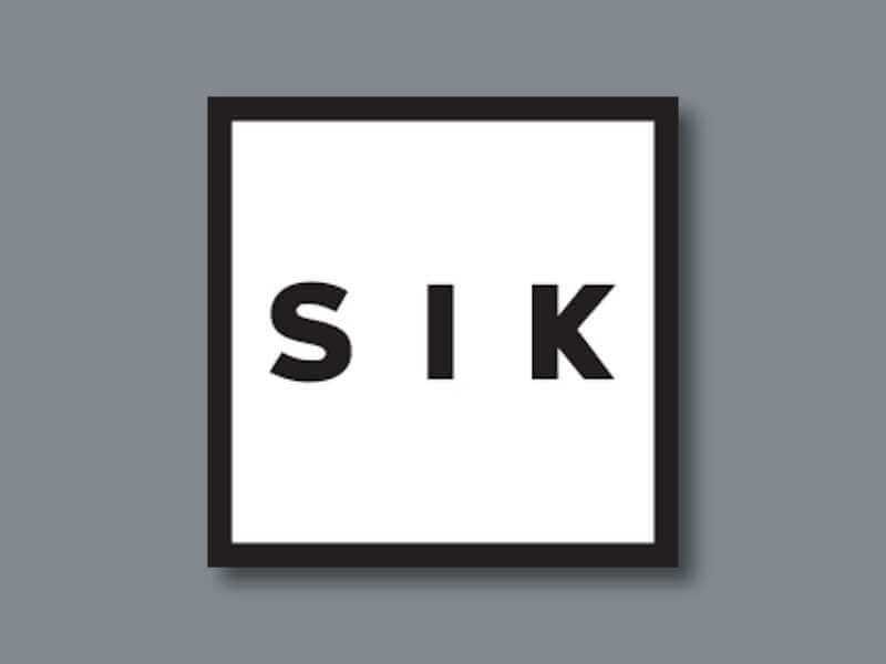 SIK logo on grey background on grey background