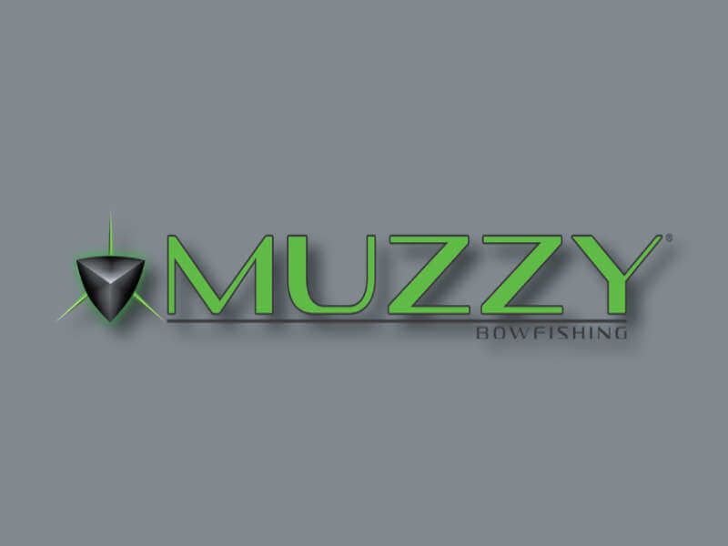 Muzzy Bowfishing logo on grey background