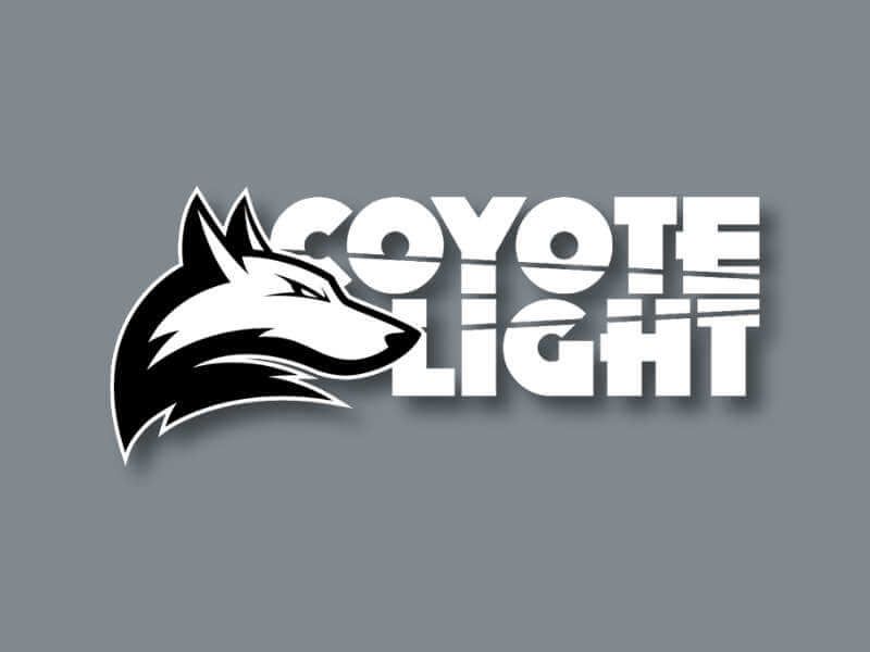 Coyote Light logo on grey background