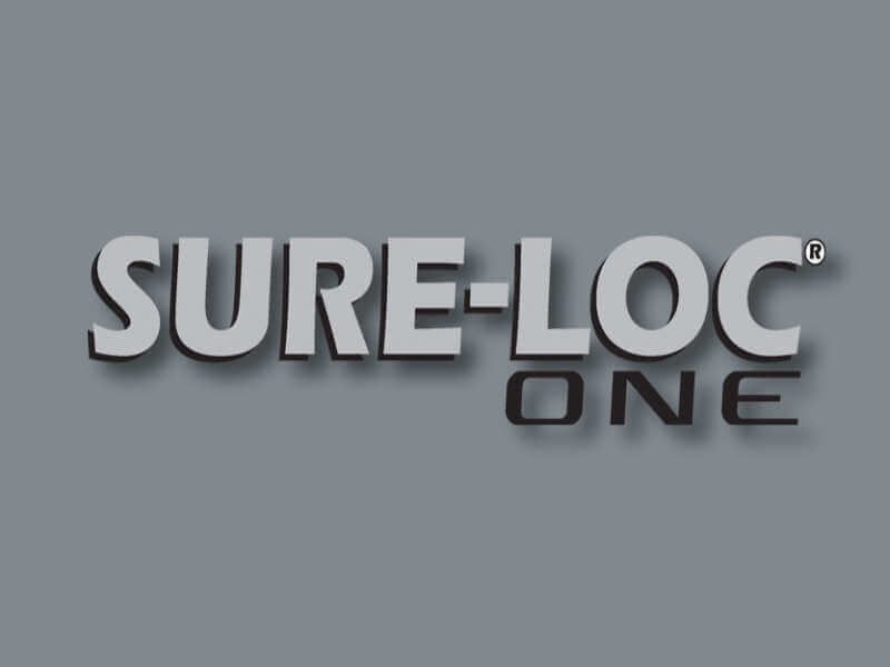 Sure-Loc One logo on grey background