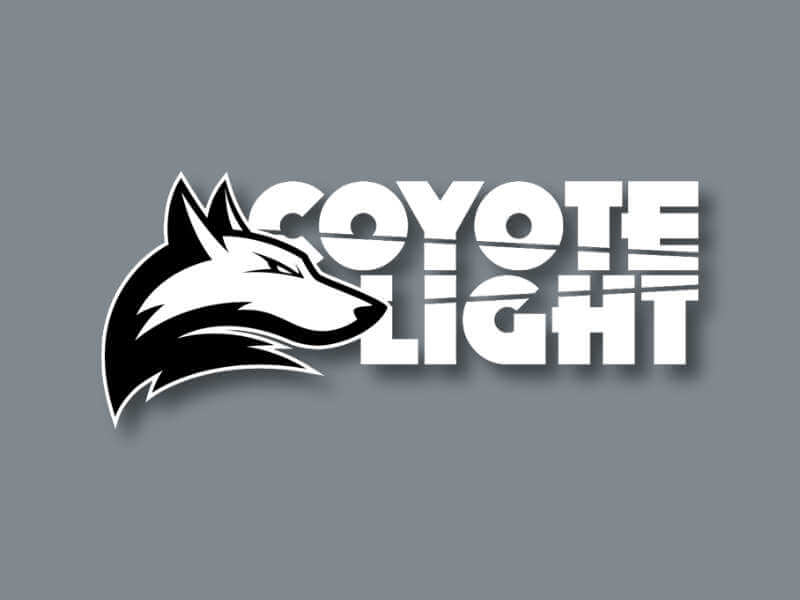 Coyote Light logo on grey background